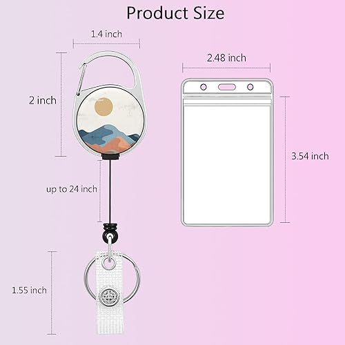 Miniatura 15 de Llavero retráctil de carrete de insignia, resistente con clip para cinturón, soporte para tarjetas de identificación verticales impermeables para 1