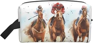 Large Travel Cosmetic Bag â€“ Reusable Horse Race Riding Sport Print Dopp Kit for Toiletries, Portable Organizer for Men and Women