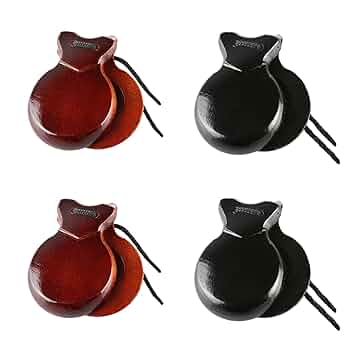 Amazon | 2組 スペイン製カスタネット ストリング付き 伝統的な