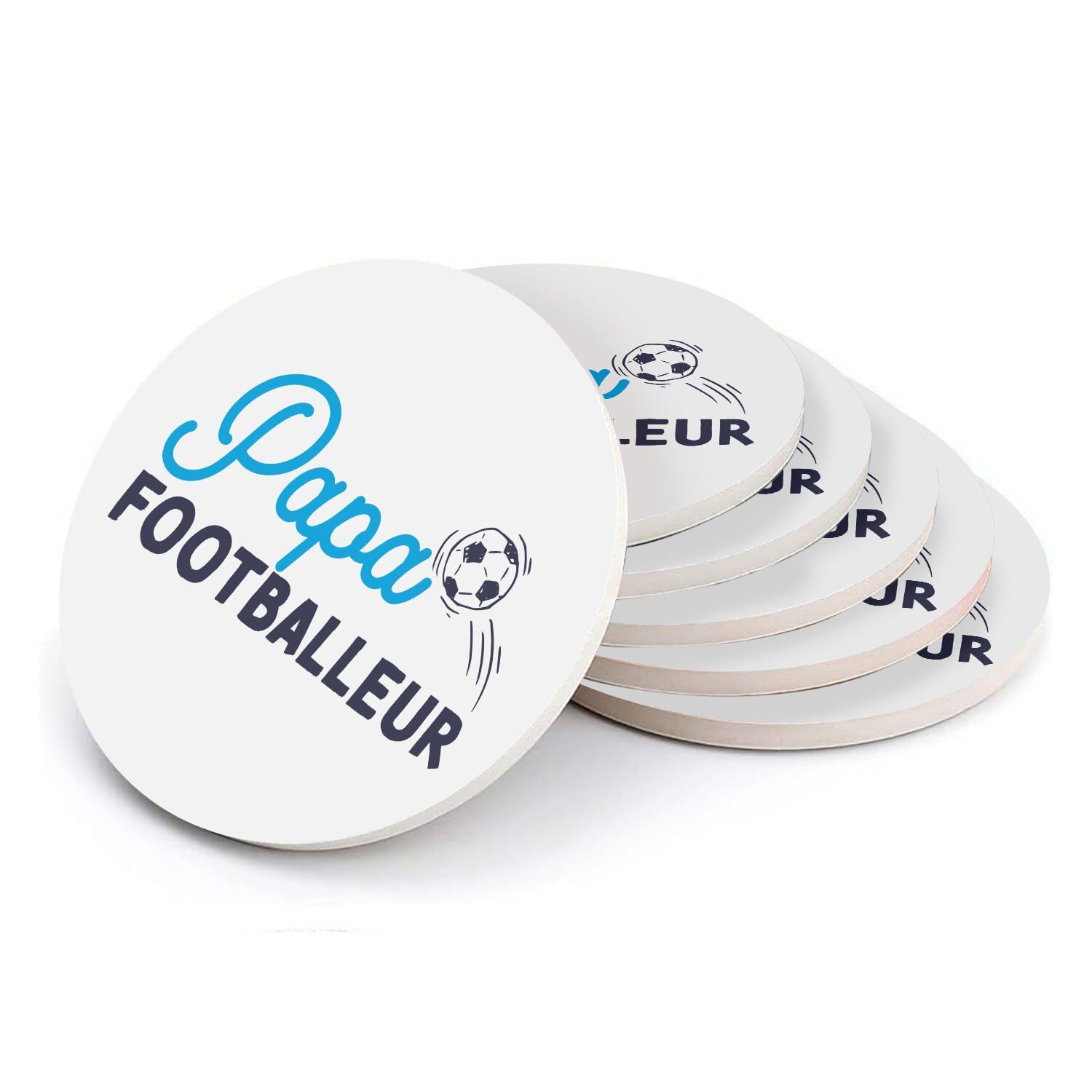 Sous-verre céramique footballeur évite les taches sur vos tables
