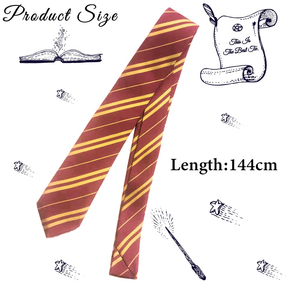 NMKL Gryffindor Tie Cosplay Tie for Party Costume Wizard School Tie Necktie Halloween Christmas Party Fancy Dress Costume Accessories - Image 3