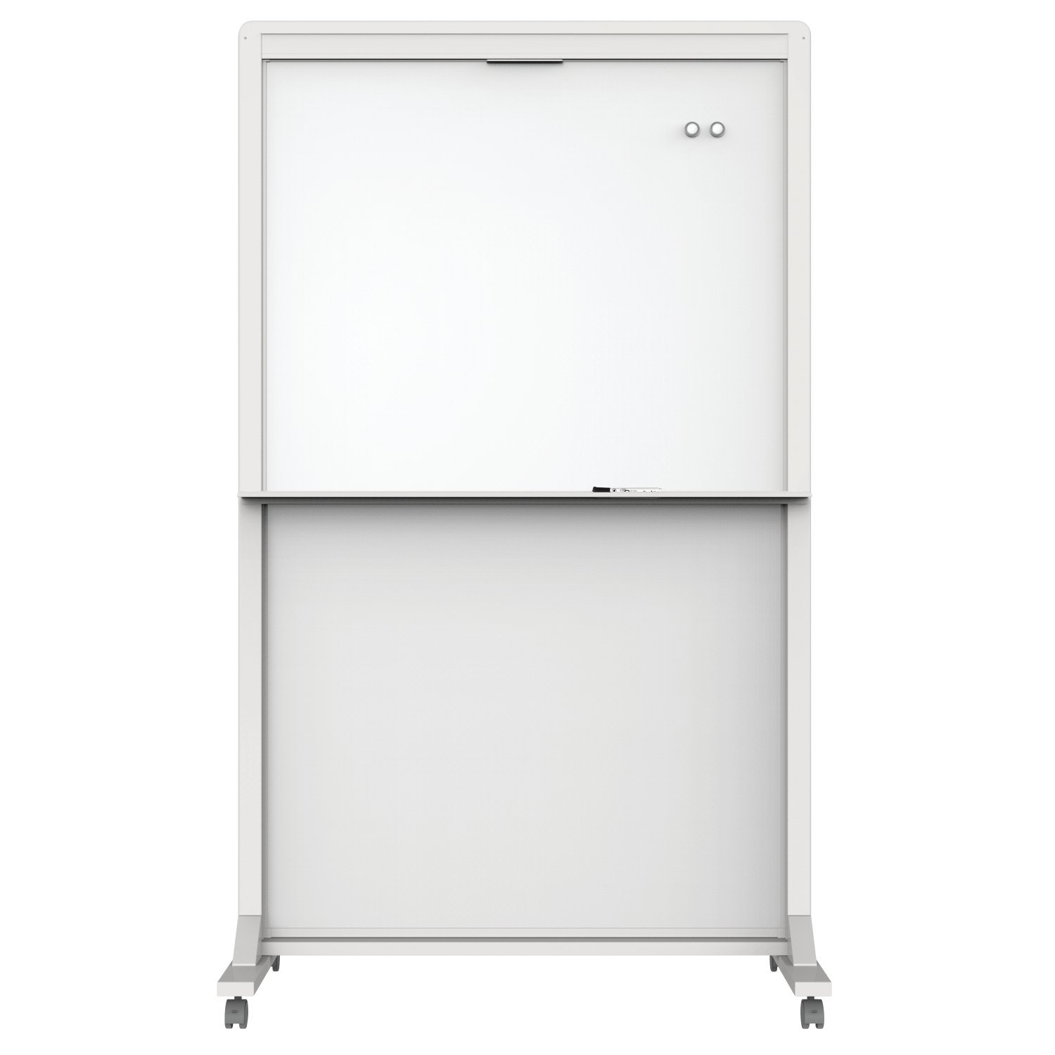 Photo 1 of Quartet Dry Erase Easel, Magnetic, 40" x 68", Motion Dual-Track, Mobile, Aluminum Frame (ECM4068DT)