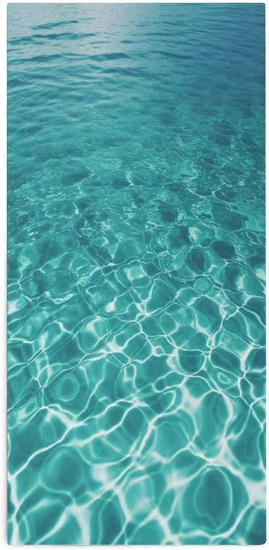 Blue Aqua Pool Water Luxury Microfiber Towel 28"x13" - Super Absorbent Quick Drying Bath Towel, Multi-Use Comfy Soft Beach Towels for Bathroom Hotel Swim Travel Camping Towels
