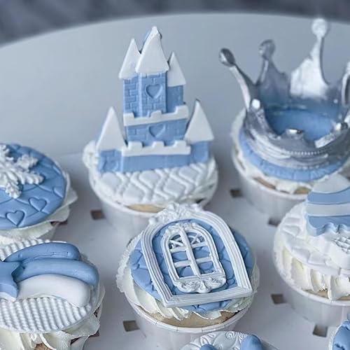 Miniatura 3 de Molde de fondant de cenicienta castillo de silicona para caramelo de chocolate para decoración de pasteles de azúcar, decoración de magdalenas,