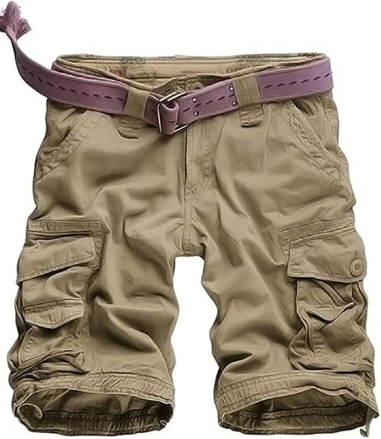 Eshal Men's Military Multi Pockets Army Cargo Combat Twill Cotton Short