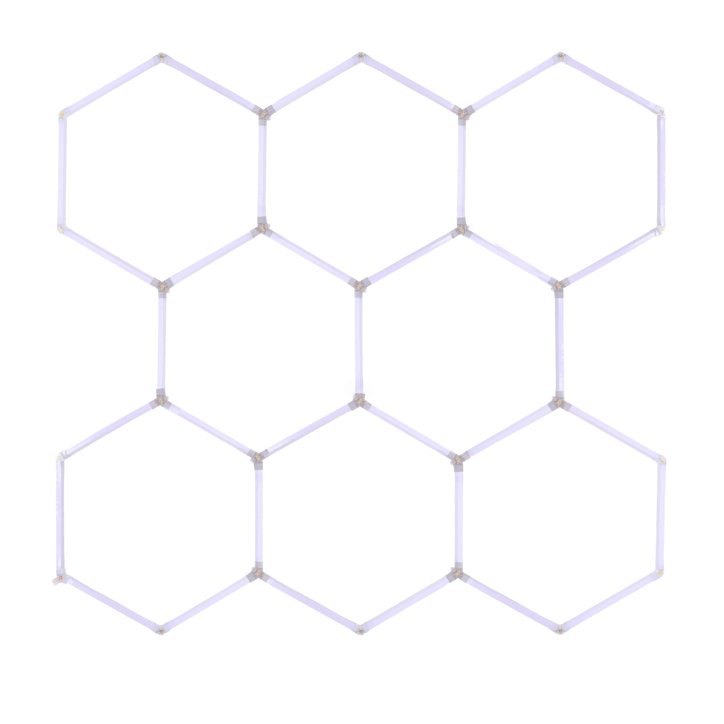 EinParts EPHCL16 lampa LED Hexagon RGB 245,5x236 cm 8 modułów 30800 lm 1900-9000K z pilotem i aplikacją do garażu warsztatu salonu