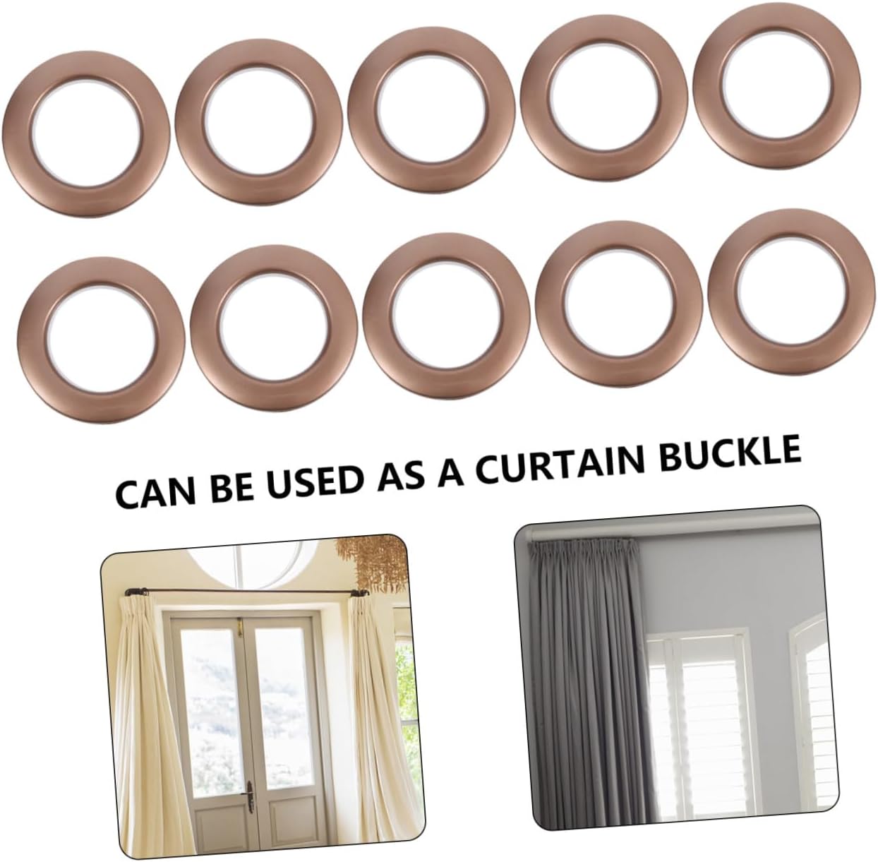 FUOYLOO 75pcs Plastic Curtain Grommets Low Noise Roman Eyelet Rings Reusable Sliding Inner Diameter Rings for Window Drapes Home Décor