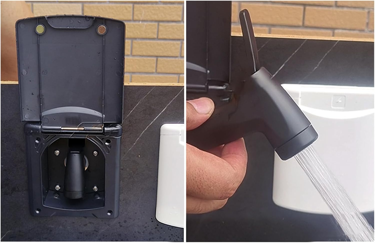 Easy Installation Shower Box Water Inlet Adapter for Motorhomes Yachts Lid and 180 Degree Flipping Cover Campers Water Inlet Adapter