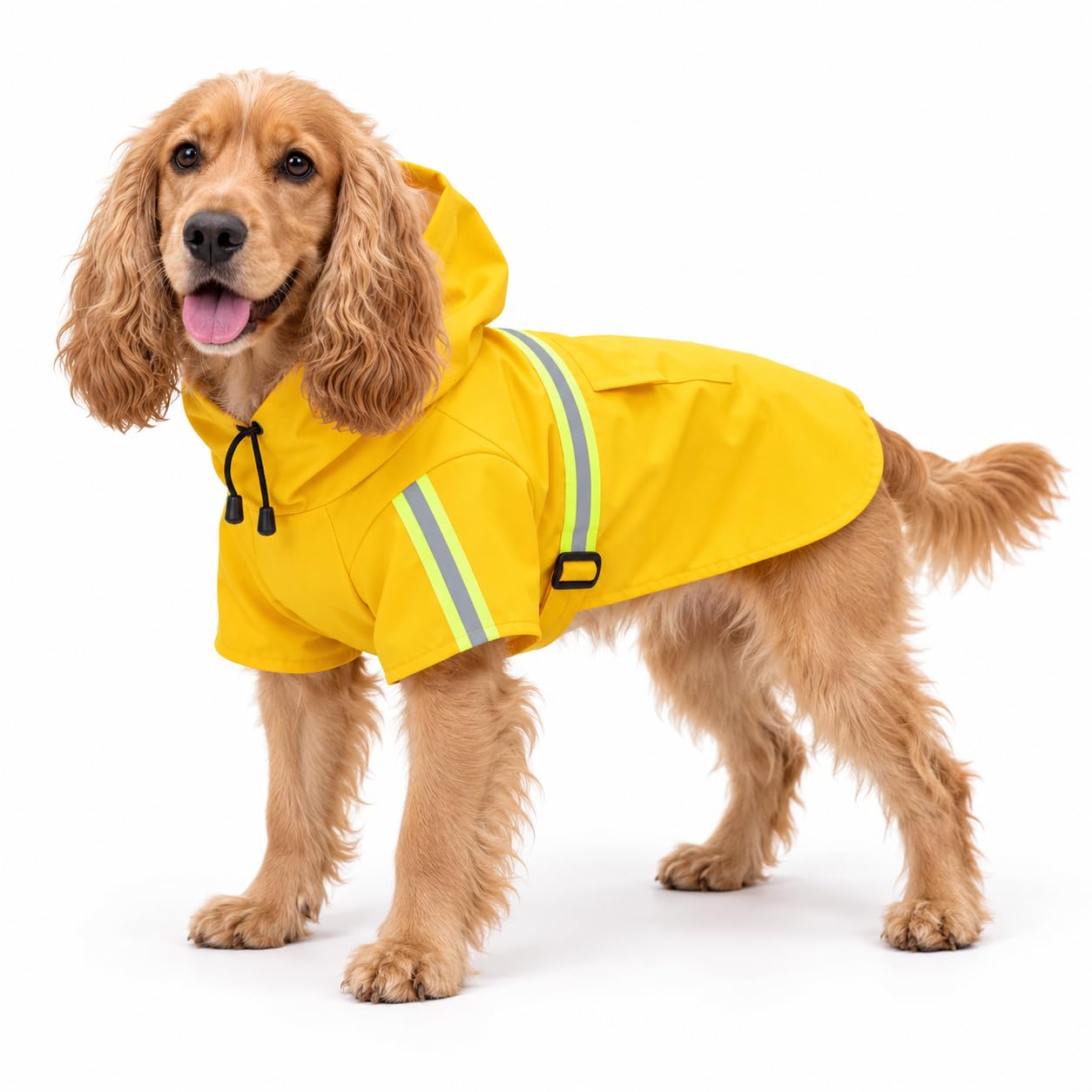 Waterproof Dog Raincoat With Adjustable Hood Reflective Pet Rain Coat