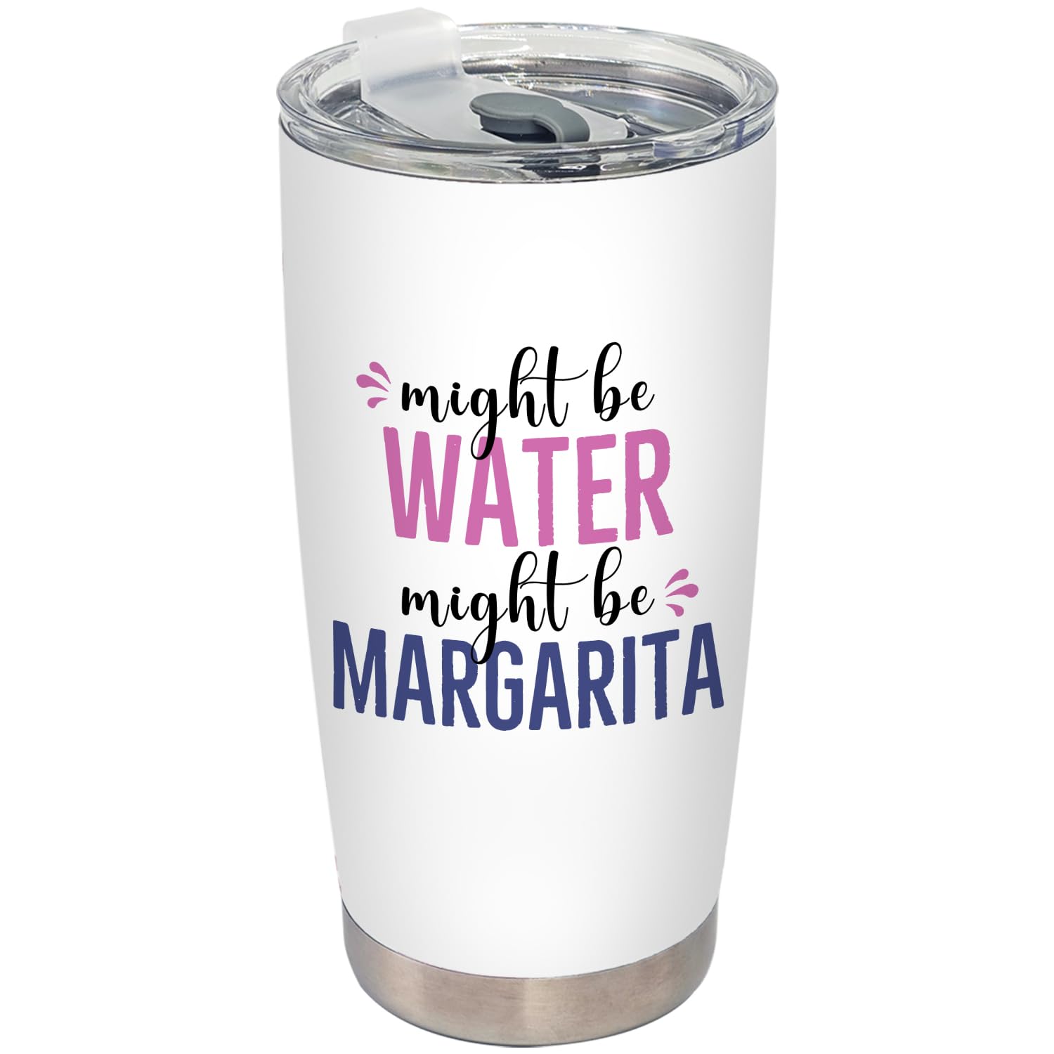 Margarita Gifts for Women Tumbler, Gifts for Cocktail Lovers Stainless Steel Tumbler with Lid and Straw 20oz, Might Be Water Might Be Margarita Travel Coffee Cup