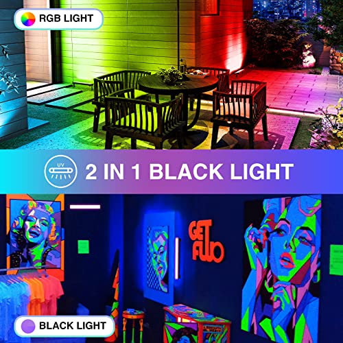 Onforu 48W Led Black Light Bars And 32.8Ft Led Black Light Strip Kit, Outdoor Color Changing Led Stage Landscape Rgb Lights,12V Flexible Blacklight Fixtures For Birthday, Christmas, Wedding Party #TOP5