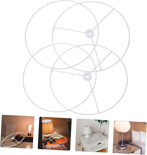 Miniatura 9 de Uonlytech 2 juegos de soportes de alambre para cables de soporte cuadrado para lámpara de mesa, jaula de lámpara, pantalla de sombra, anillo de