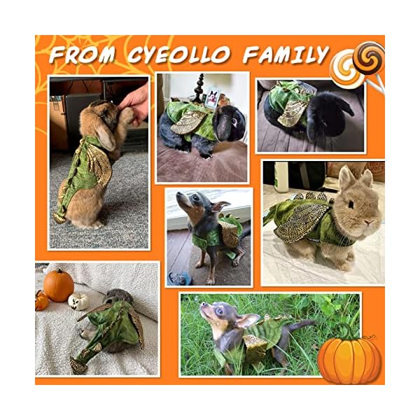 Cyeollo small animal bunny costume dinosaur cosplay halloween pet outfits for rabbit small tiny puppy dog & kitten 2lb to 4lb - image 4