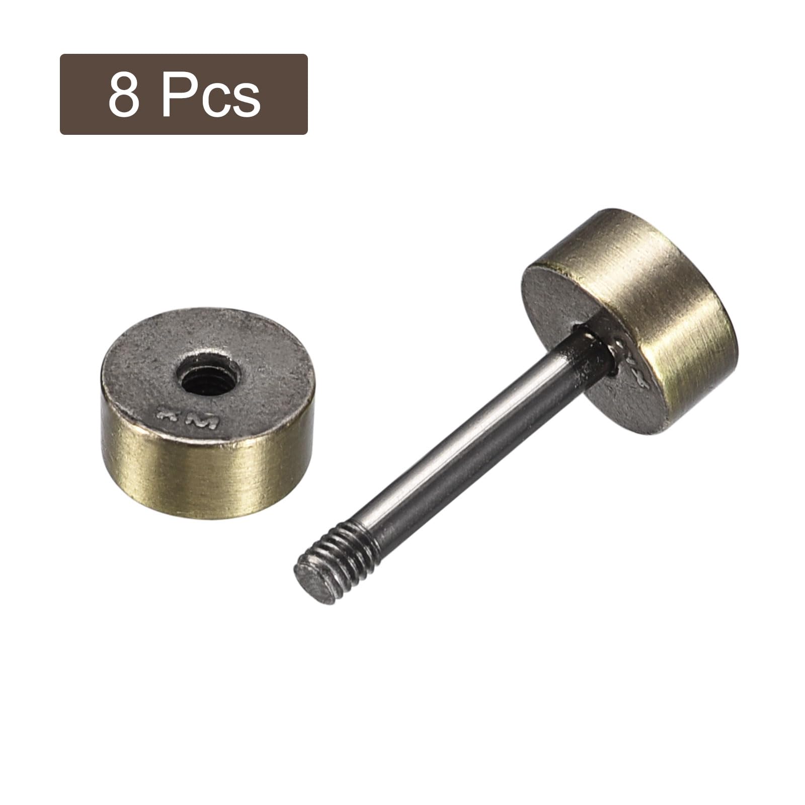 sourcing map 8 Stück Metall Ledernieten Schraubnieten Tasche Riemen Verbindung Schnalle 16x26mm Geldbörse Hantel Form Nieten für Handtasche Gürtel Griff Konnektiv Dekoration (Bronze Ton)