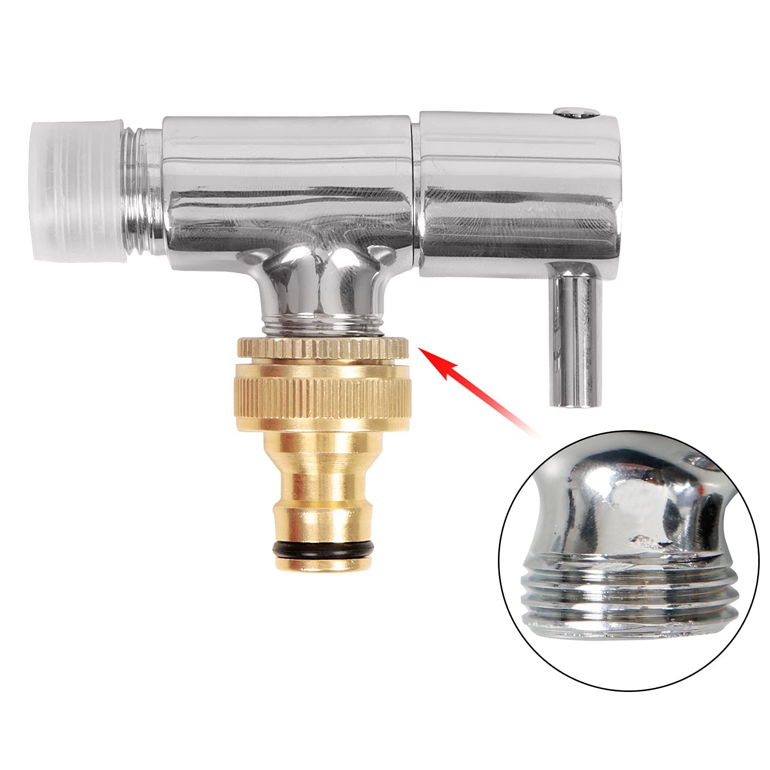 HOKIPO Heavy Duty Brass Threaded Tap Adapter for 1/2" & 3/4" Threaded Taps - (AR-3865) - Image 5 thumbnail
