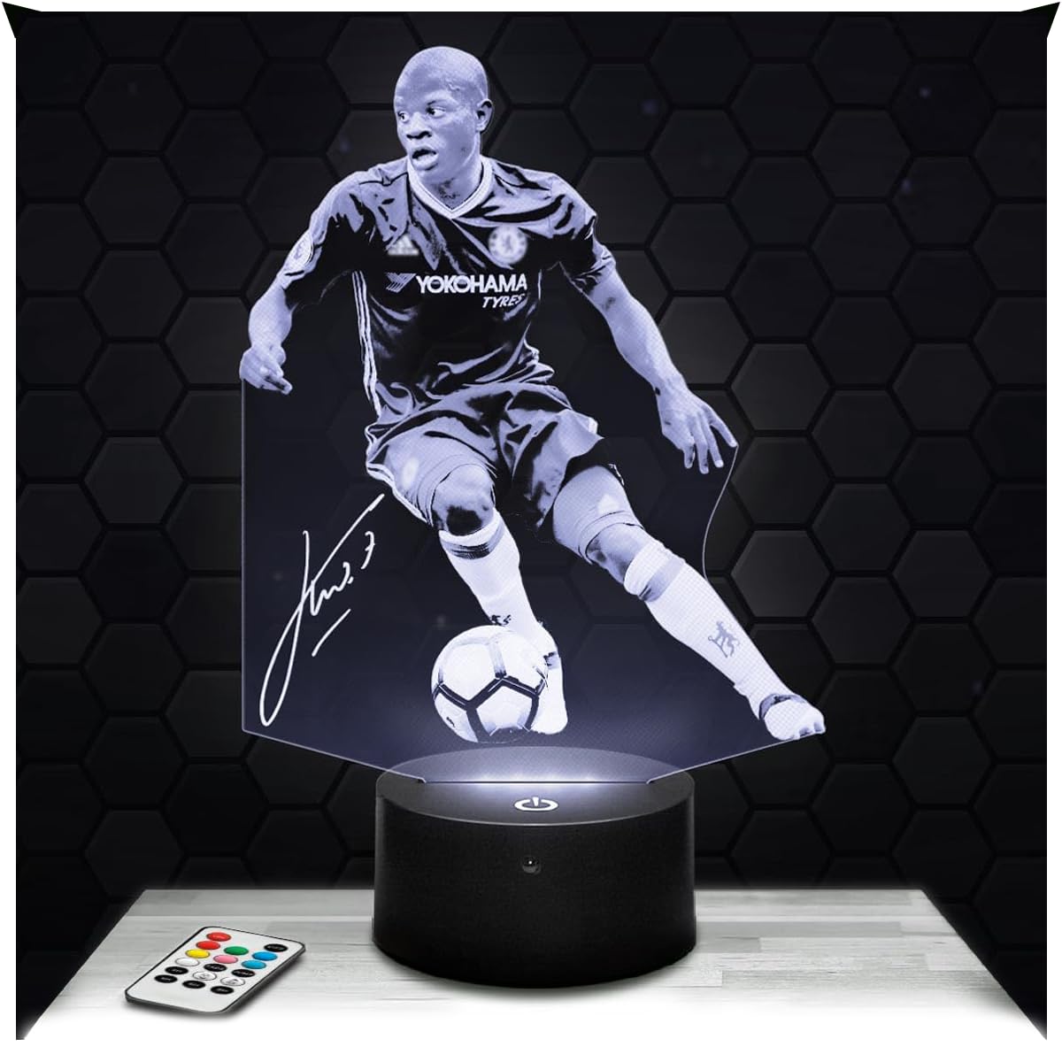 Lampephoto.fr - Ngolo Kanté 3D Lamp Football Player Night Light 3D LED Illusion, Christmas Birthday Gift Idea for Boys and Girls Children's or Adult Bedroom Night Light, Gifts Merchandising, Led