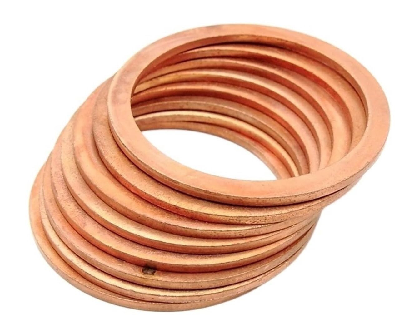 Rondelle, rondelle piatte Penny in metallo, M26 Guarnizione di tenuta Diametro interno Anello di tenuta Lamiera sottile T3 Rondella in rame rosso(10pcs,26x31x2)
