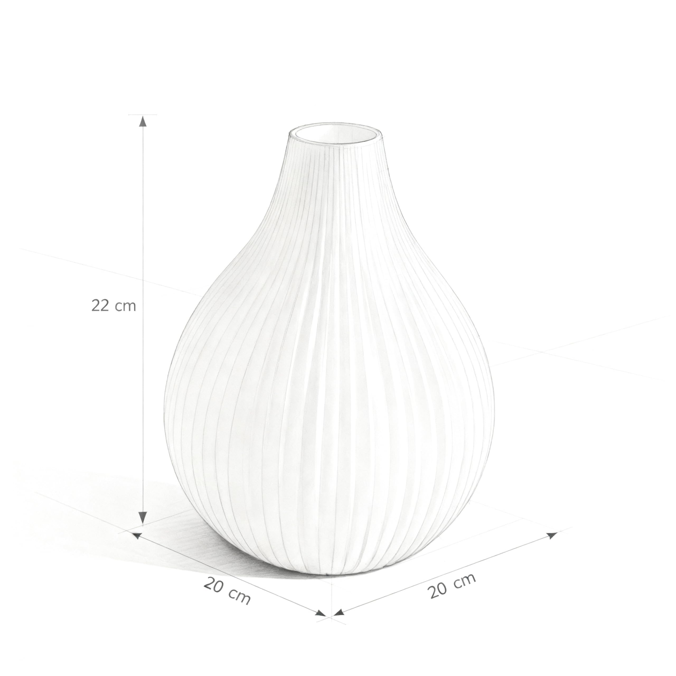Keramik Tischlampe ink. 6 Watt LED Birne I Dekolampe I Nachttischlampe I Tischleuchte weiß I beleuchtete Deko (Tropfen)
