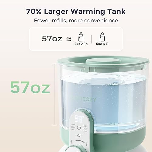 Miniatura 3 de Momcozy Calentador de agua de doble luz para alimentación nocturna, calentador de biberones instantáneo para hacer fórmula, capacidad de 57 onzas
