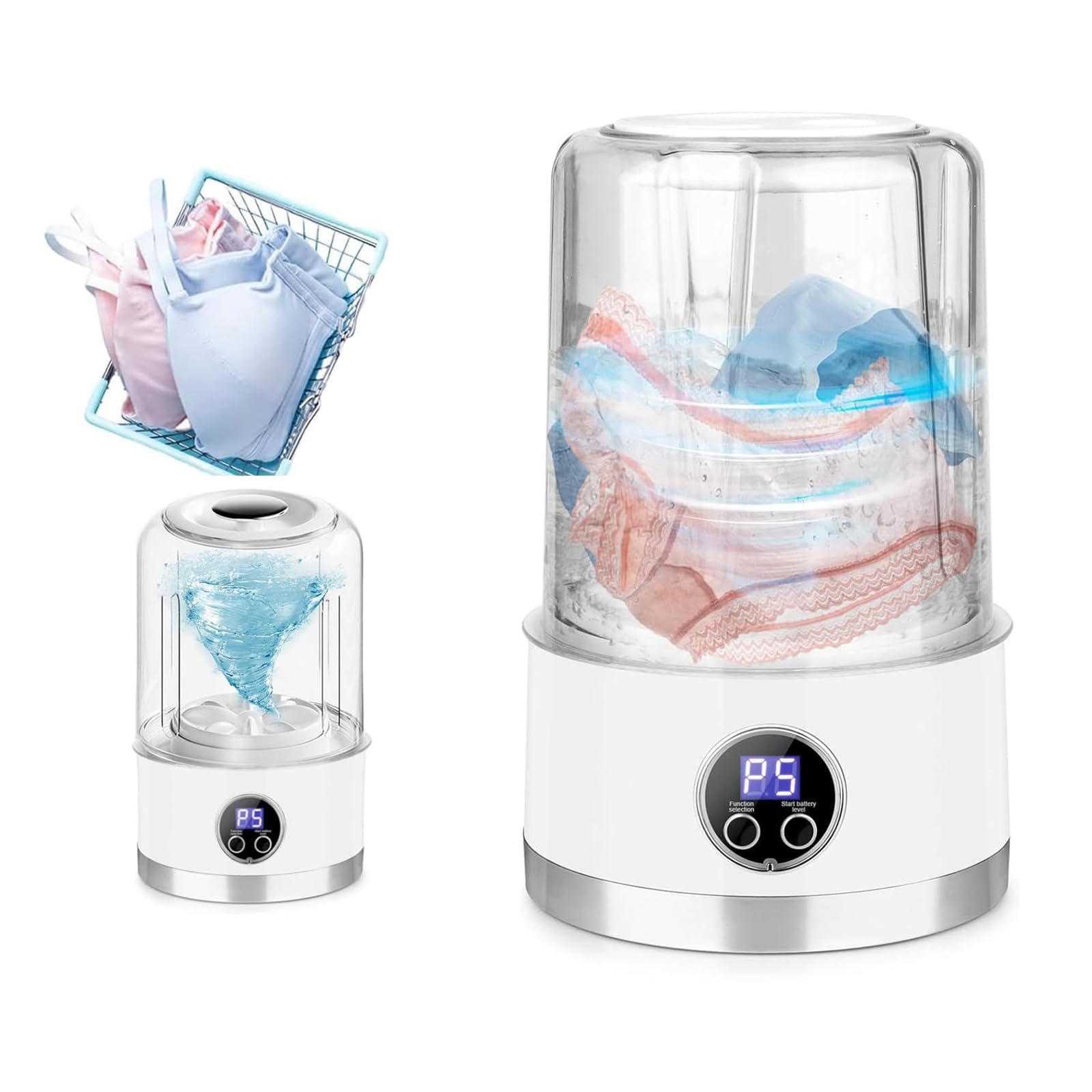 Underwear Washing Machine | Rechargeable Mini Portable Washing Machine with 3000mah | Compact Deep Cleans Underwear, Baby Clothes | for Apartment, Dorm, Hotel, RV, Travel & Camping