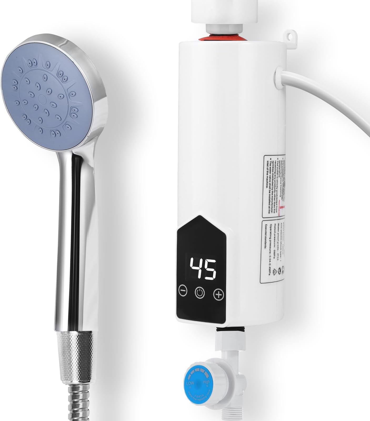 Mini Electric Instant Water Heater, 3500W Household Thermostatic With Shower, Temperature Display, Suitable for Bathroom and Kitchen