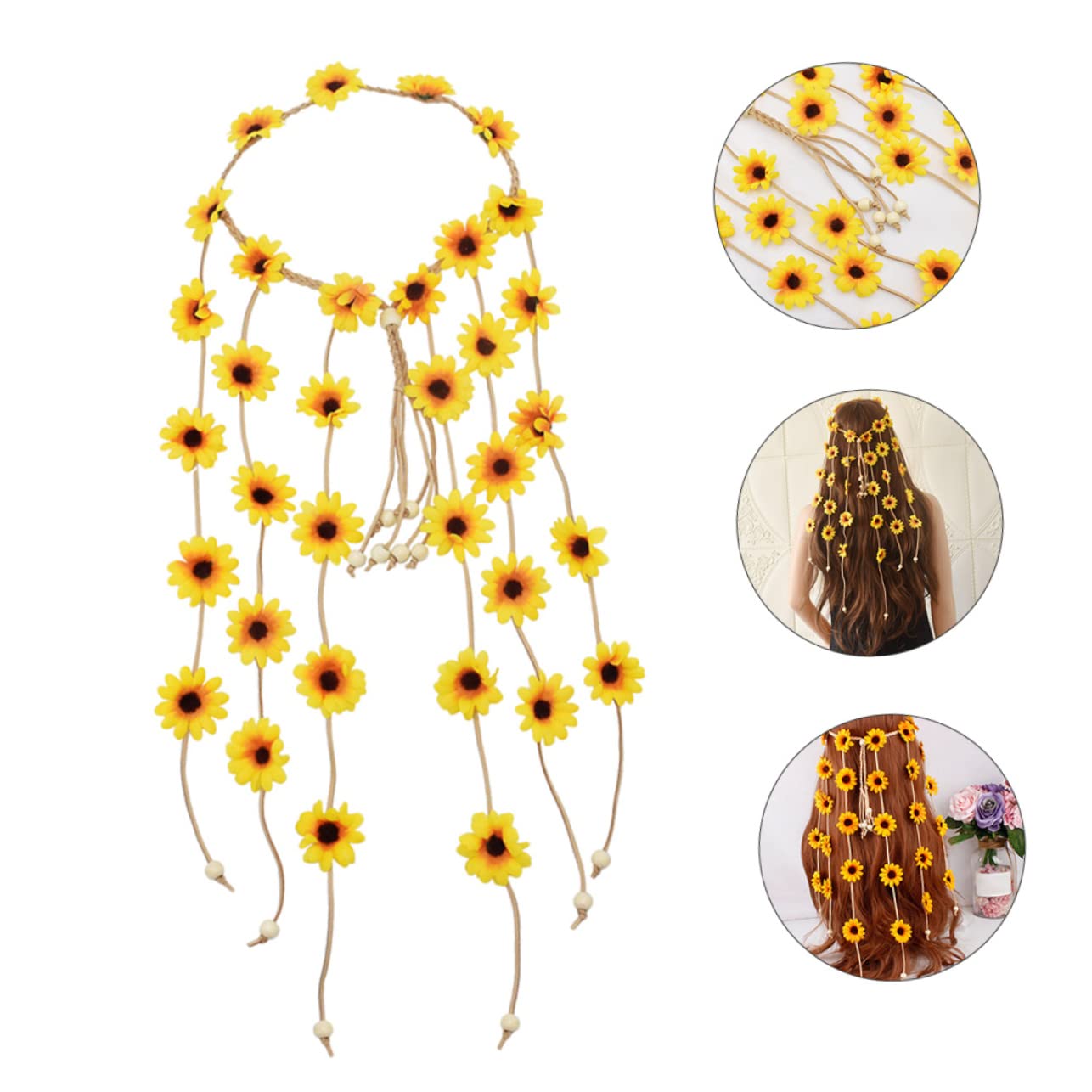FRCOLOR Lot De 4 Bandeaux Élégants En Forme De Tournesol Pour Femmes Pour Événements Sur Le Thème Du Tournesol