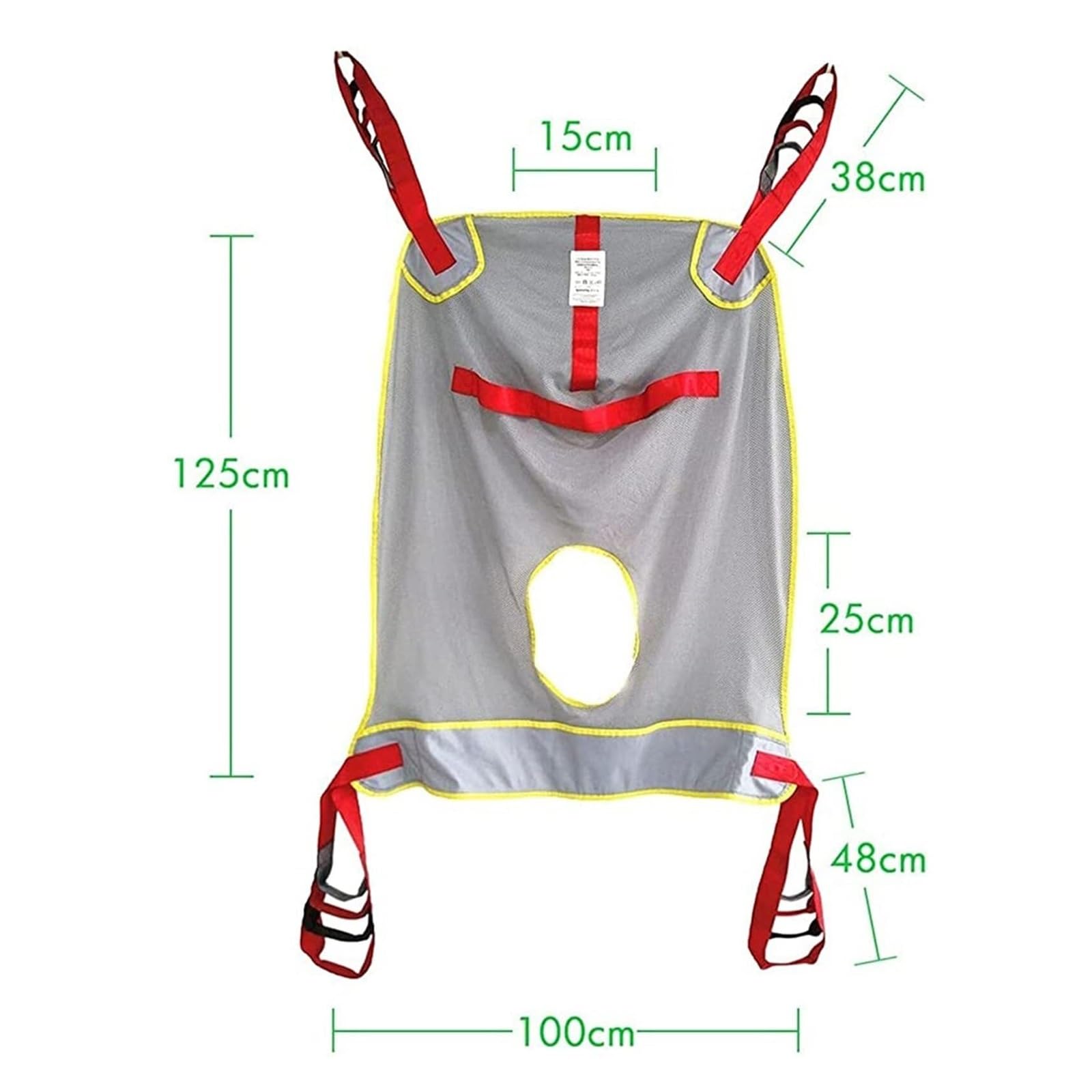 Elevador de pacientes para baño y transferencias, cinturón de apoyo de cuerpo completo con trabillas acolchadas para las piernas y reposacabezas, cinturón de salud ajustable de 4 puntos para ancianos