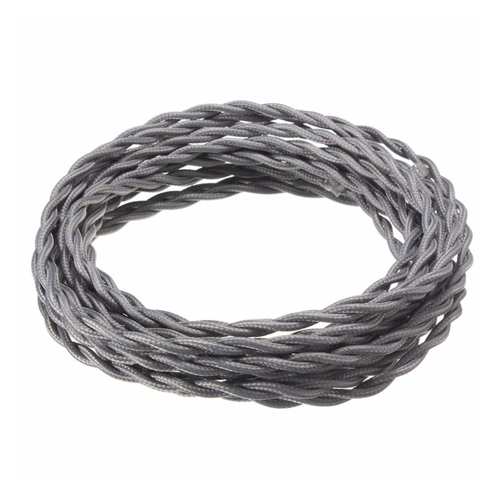Outdoor Extension 2 Meters 30 Meters Fabric Cable Cord Vintage Pendant Light 110V 220V Knitted Cloth Twisted Electrical Wire for Lamp Decoration Solar sheathed(Gray,2Meter)