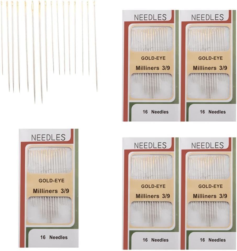 Luzhengyang 80 Pieces Hand Stitching Needles Self-Threading Easy to Thread Various Pens
