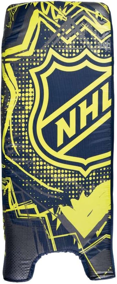 The pads are lightweight and durable, allowing for easy movement and flexibility while still offering protection from shots and impacts. The blocker and glove are also designed to provide optimal protection and grip for young players. The black and optic yellow color scheme adds a fun and vibrant touch to the gear, making it a popular choice among kids who enjoy playing street hockey.