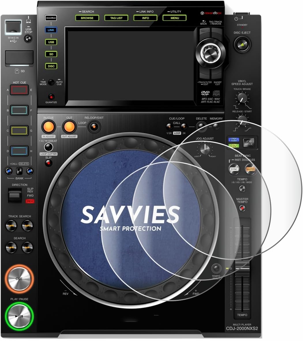 (4 Pack Full-Screen Protection Film Compatible with Pioneer CDJ-2000NXS2 (Jog) Full Cover Screen Protector 3D Curved [Edge to Edge]