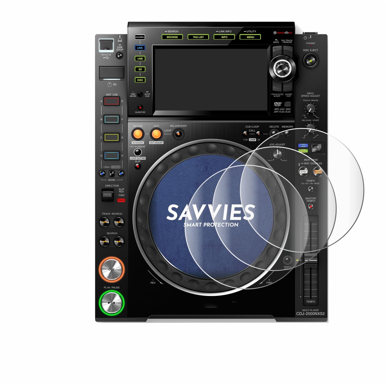 savvies (4 Pack Full-Screen Protection Film Compatible with Pioneer CDJ-2000NXS2 (Jog) Full Cover Screen Protector 3D Curved [Edge to Edge]