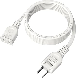 AKIRARI 延長コード 2m 電源タップ 1個口 【断線に強い】 耐寒 耐熱 ホワイト 15A 1500W 二重被覆 延長ケーブル 電源延長コード トラッキング 火災予防絶縁キャップ スイングプラグ ソフト 0.1m～10mまで選べる 電源コード すっきり配線 RoHS 省スペース