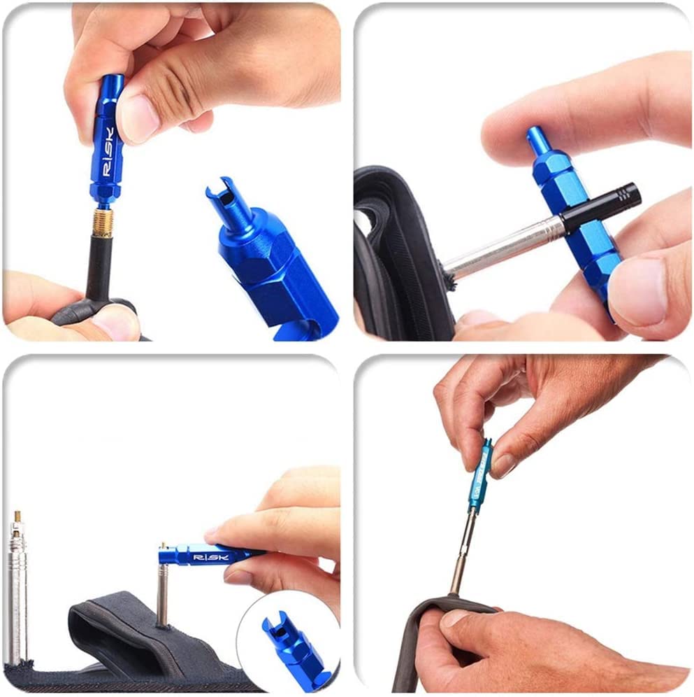 Valve Core Remove Tool RISK Valve Core Extractor Deep Section Rims Bicycle Tube Tire Valve Disassemble Remove Tools for Presta/Schrader - Image 3