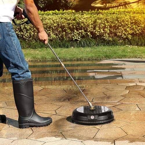 VEVOR 15" Pressure Washer Surface Cleaner, Plastic Pressure Washer Attachments with 4 Wheels, 4000 Max PSI, 1/4 Quick Connector, 2 Spray Nozzles, Ideal for Driveways, Sidewalks, Patios, Decks, Black by VEVOR - Used condition - CA$36.53