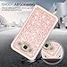 LeYi Compatible with Samsung Galaxy J3V /J3 (2016 Release)/Sky/Amp Prime/Express Prime Case with 2 Glass Screen Protector for Girls Women, Glitter Heavy Duty Phone Case for Galaxy J3 V TP Rose Gold