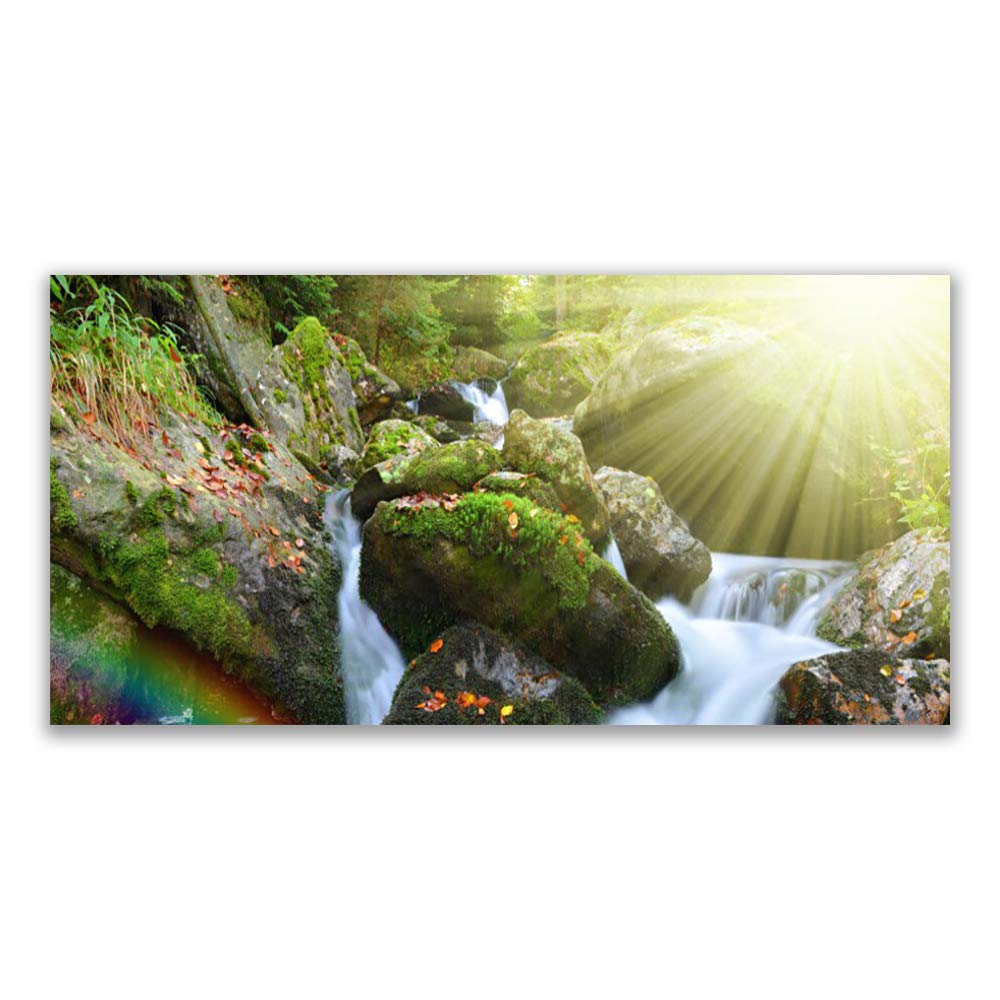 Tableau déco Sun Cascade arc-en-nature pour salon zen lumineux