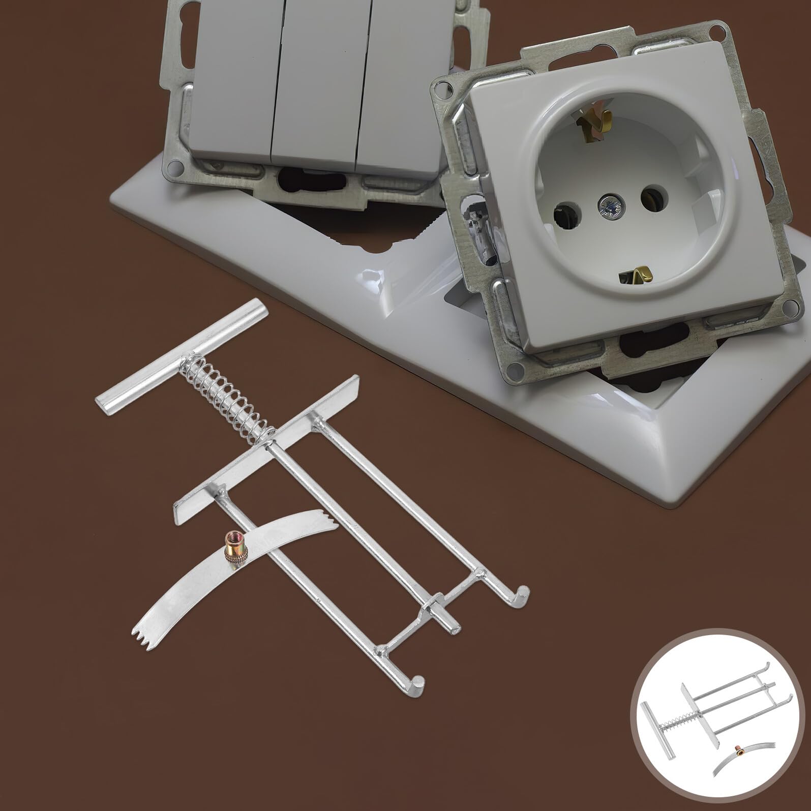 PRETYZOOM Kit di Riparazione Cassetta Elettrica 25 Pezzi in Lega di Manganese Argento per Fissaggio e Manutenzione Interruttore Tipo 86 per Uso Elettricisti