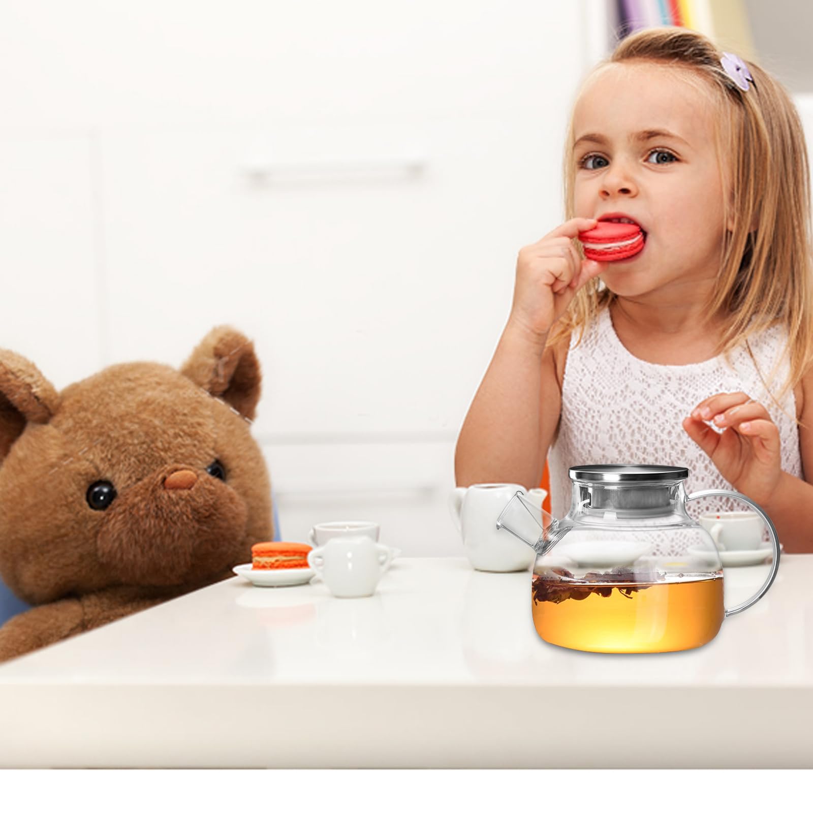 Teiera In Vetro Borosilicato - 1000 Ml Con Infusore Acciaio Inox, Filtro Integrato, Per Tè E Tisane - Foto 7