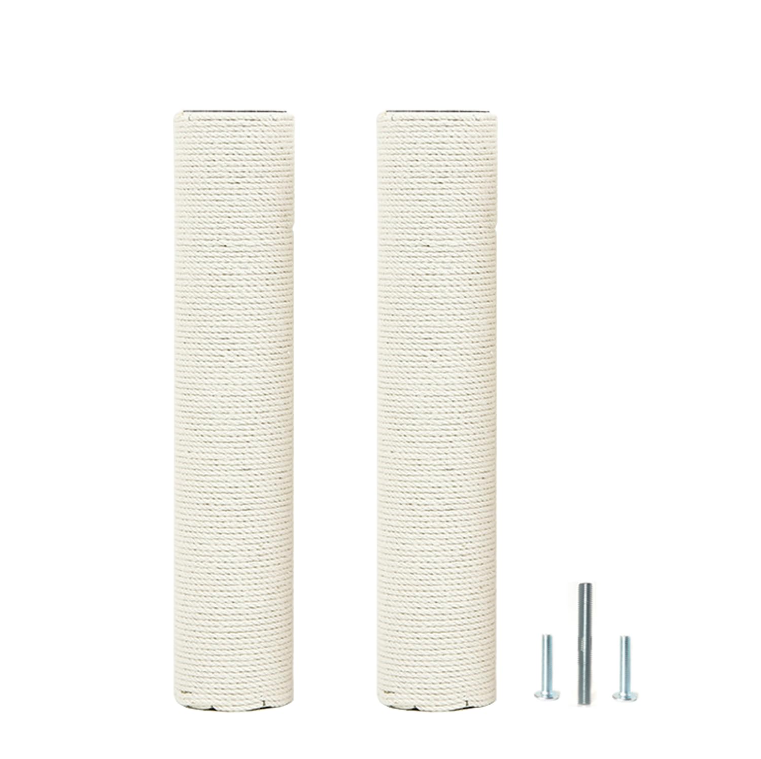 2Pcs M10 Cat Tree Replacement Post - 10mm Bolt Sisal Cat Scratching Post Replacement Pole DIY M10 Bolt Sturdy PVC Tubes Screws Included (4.72 * 15.7")