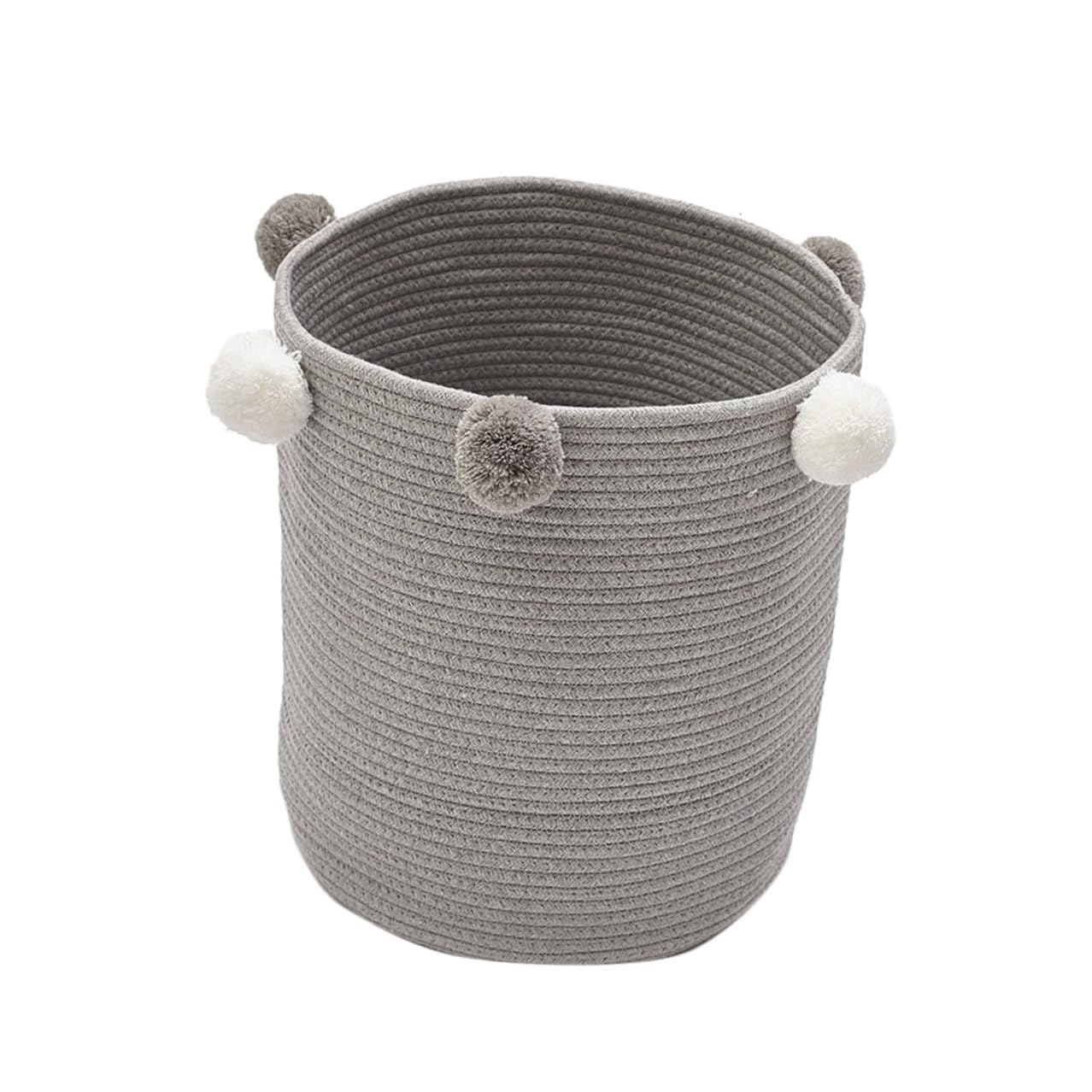 Cesto Portabiancheria Grande Capacità Rotondo in Corda di Cotone con Decorativo Design per Casa e Dormitorio