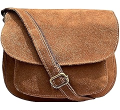 RUSTIC TOWN Vintage Leather Crossbody Bag for Women, Brown