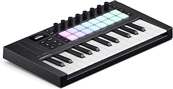 Novation Launchkey Mini 25 MK4 — Portable 25 Mini-Key, USB, MIDI Keyboard Controller with DAW Integration. Chord Mode, Scale Mode, Drum Pads, and Arpeggiator. Includes Music Creation Software Bundle