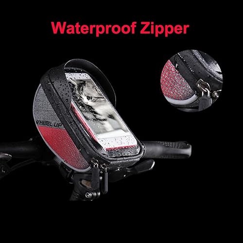 Miniatura 5 de Bolsa de manillar de bicicleta, soporte para teléfono de bicicleta, bolsa impermeable para bicicleta de tubo superior, bolsa de marco de ciclismo,