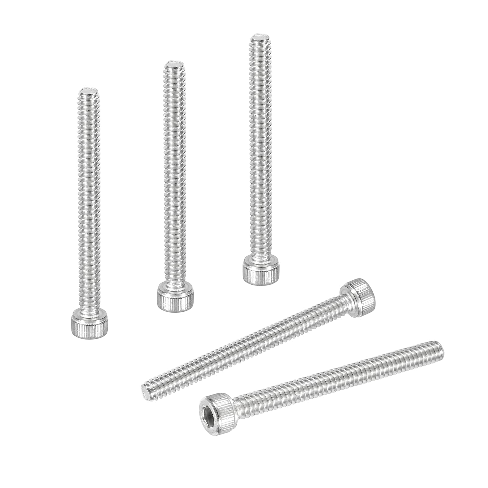 PATIKIL #10-24 x 2" Socket Head Cap Screws Bolts, 20Pcs 304 Stainless Steel Hex Head Metric Screws for Door Road Bicycle Mountain Bike Auto Ship Communication Equipment, Silver