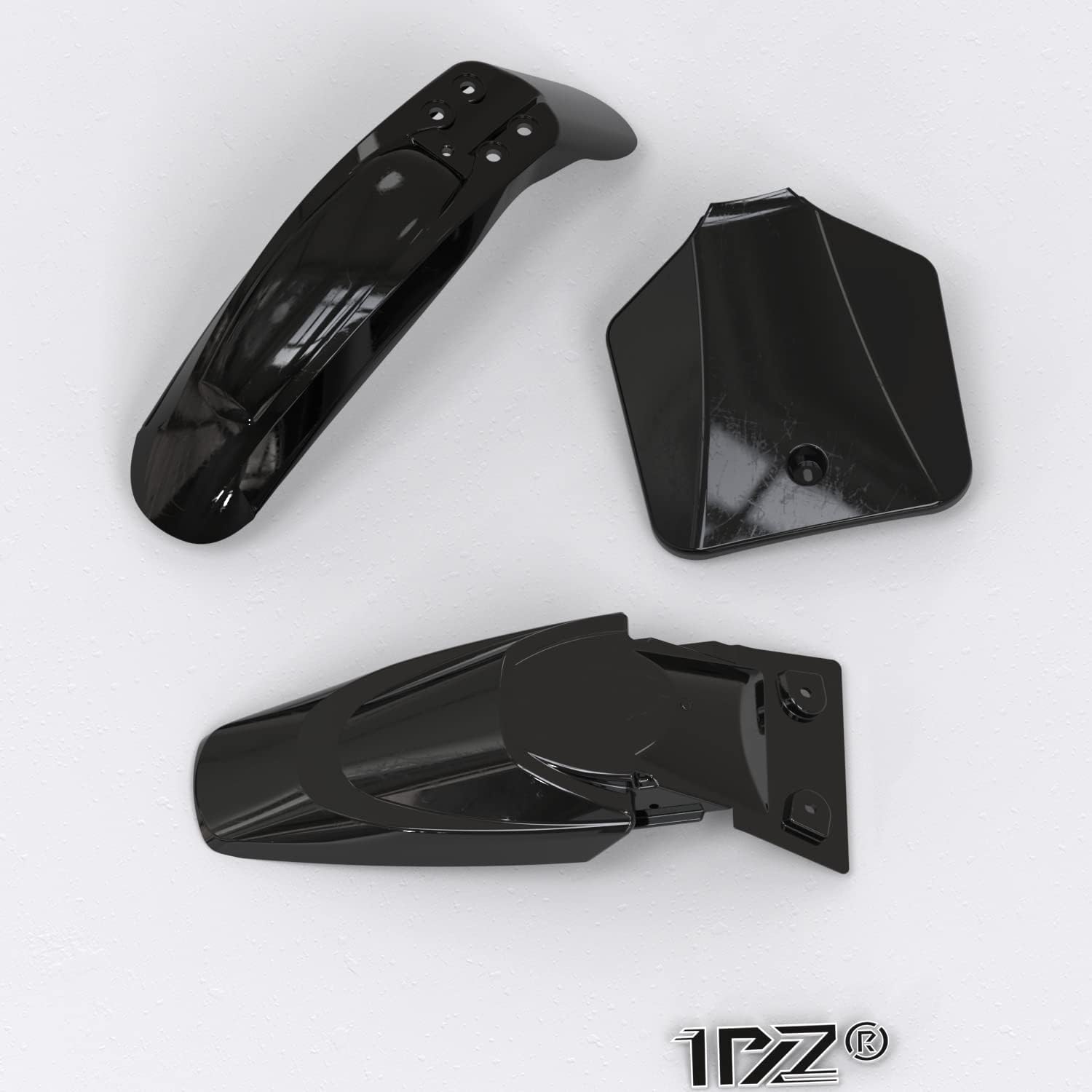 1PZ KX1-B01 Black Plastic Fender Fairing Kit set Replacement for kawasaki KLX 110 KX 65 DRZ110 Suzuki RM65 Suzuki DRZ110 DRZ 110 Dirt Pit Bike Motorcycle