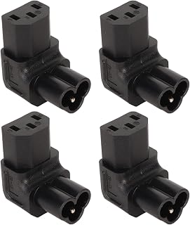 Adaptador de Alimentação 4 PCS IEC320 C6 para IEC320 C13, Plug and Play Em ângulo Reto de 90 Graus, Alta Estabilidade, Adequado para Fonte de Alimentação do Chassi PDU, Tomada