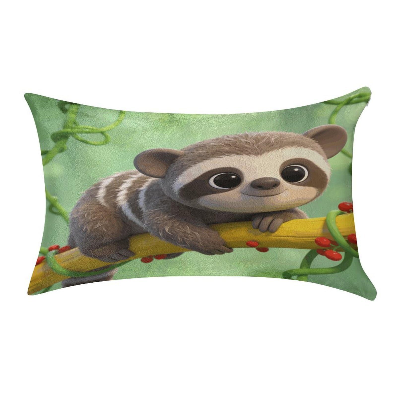 MUSM Sloth Pillow Case 12"X20" Luxury Velvet Throw Pillow Cover Fade Resistant Cozy Soft Pillowcases Pillow Protector Pillow Shams Lumbar Pillow Shells for Home&Gifts