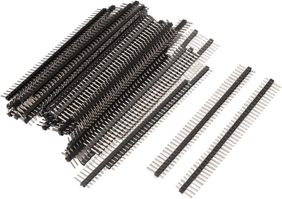 60 Pieces Breakaway Pin Header, 40 Pin 2.54mm Straight Single Row Male Pin Header Connector for Arduino Prototype Shield