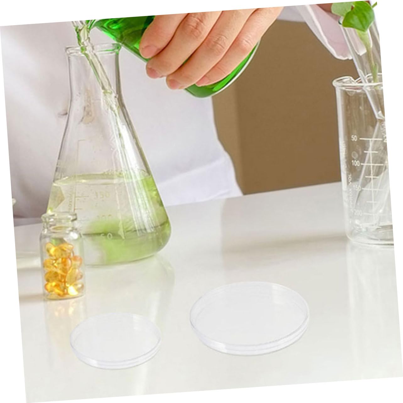 TOPBATHY 5 Set Piastra Petri in Plastica Piastra Di Coltura Cellulare Laboratorio Piastra Di Coltura Tissutale Tessuto Piastre Per Colture Cellulari Capsula Di Petri Vuota 10 Pezzi * 5